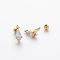 Gold Teardrop Stud Earrings