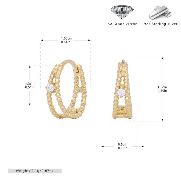 Gold Beaded Hoop Earrings