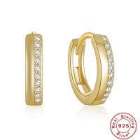Gold-Tone Cubic Zirconia Huggie Earrings