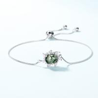 Green Jade Silver Charm Bracelet