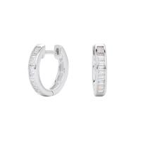 Silver Cubic Zirconia Huggie Earrings