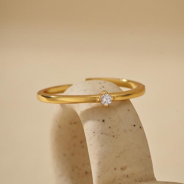 Gold Solitaire Band Ring