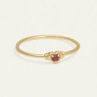 Gold Heart Ruby Band Ring