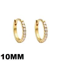 Gold Pavé Cubic Zirconia Medium Huggie Earrings