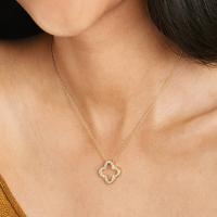 Gold Geometric Cubic Zirconia Pendant Necklace