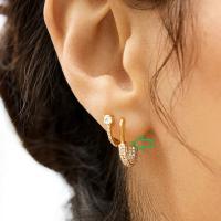 Gold-Tone Pavé Hoop Earrings