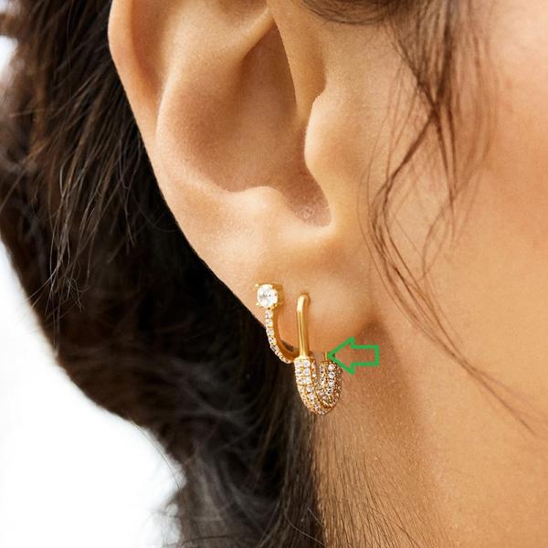 Gold-Tone Pavé Hoop Earrings
