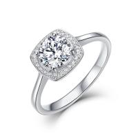 Silver Halo Cubic Zirconia Ring