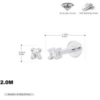 Silver Large Cubic Zirconia Stud Earrings