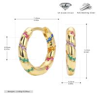 Multicolor Pavé Gold Huggie Earrings
