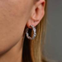 Silver Cubic Zirconia Hoop Earrings
