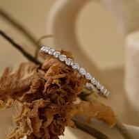 Silver Bezel Cuff Bracelet