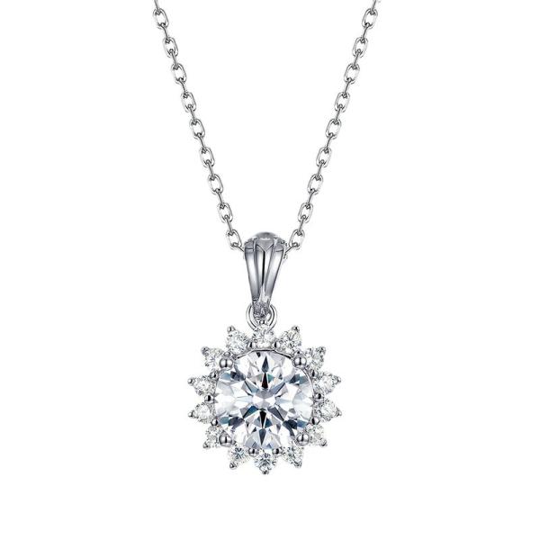 Silver Cubic Zirconia Pendant Necklace