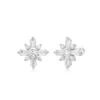 Silver Geometric Prong Stud Earrings