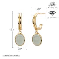 Gold Jade Dangle Earrings