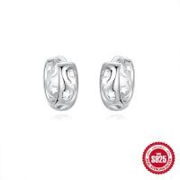 925 Silver Star Motif Small Hoop Earrings