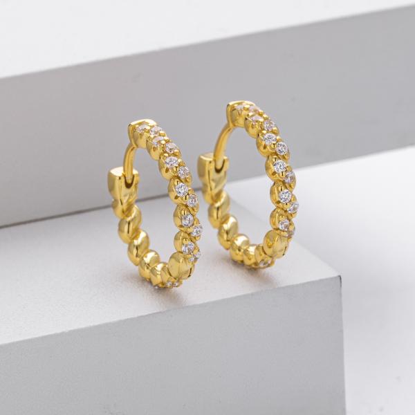 Gold Cubic Zirconia Small Hoop Earrings