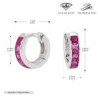 Silver Pink Zircon Huggie Earrings