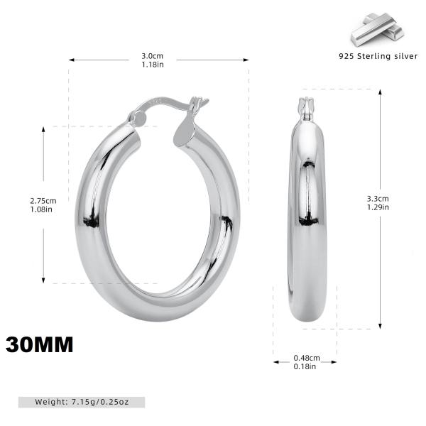 Sterling Silver Medium Hoop Earrings