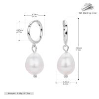 Silver Baroque Pearl Drop Earrings