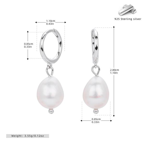Silver Baroque Pearl Drop Earrings