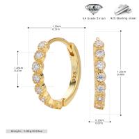 Gold Clear Zircon Hoop Earrings