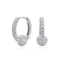 Silver Pavé Huggie Earrings