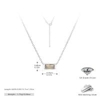 Silver Bezel Rectangle Pendant Necklace