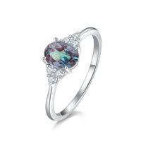 Silver Multicolor Stone Ring