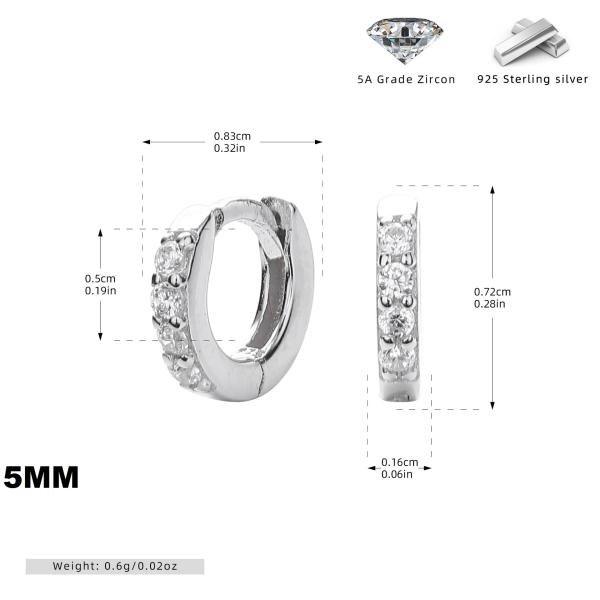 Silver Pavé Zirconia Huggie Earrings