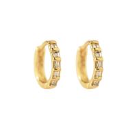 Gold Channel-Set Huggie Earrings