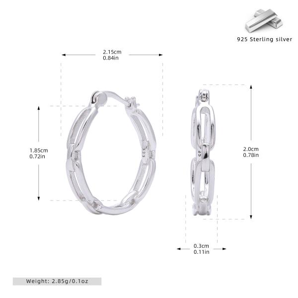 Silver Geometric Small Hoop Earrings