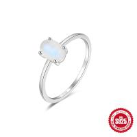 925 Silver Moonstone Solitaire Ring