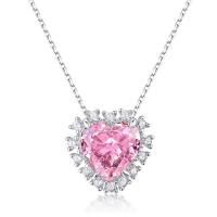 Heart Pink Cubic Zirconia Pendant Necklace