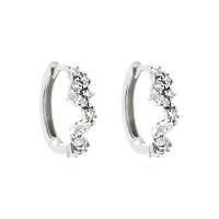 Silver Cubic Zirconia Huggie Earrings