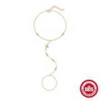 Gold-Plated Star Motif Hand Chain Bracelet
