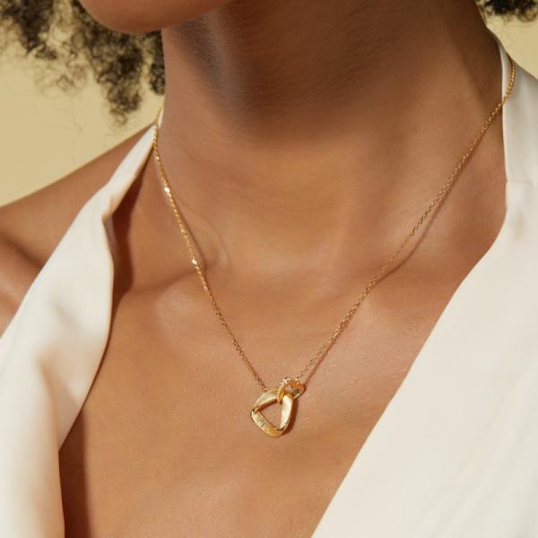 Gold Abstract Pendant Necklace