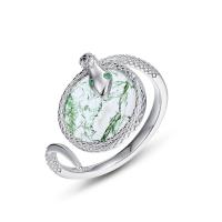 Silver Snake Jade Ring