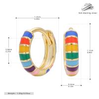 Multicolor Enamel Gold-Tone Huggie Earrings