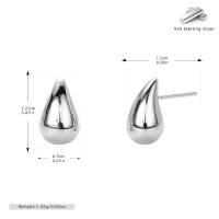 Extra Delicate Silver Teardrop Stud Earrings