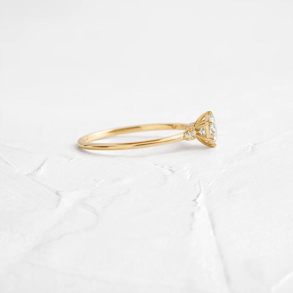 Gold Solitaire Ring with Prong-Set Stone