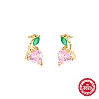 925 Silver Heart Motif Stud Earrings