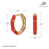 Red Enamel Gold-Tone Huggie Earrings