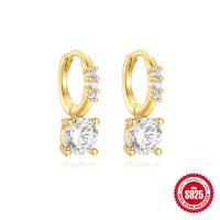 Gold-Plated Crystal Huggie Earrings