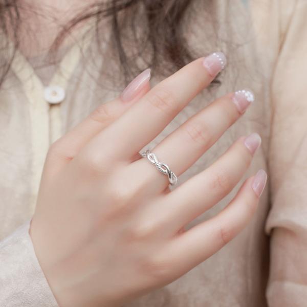 Silver-Tone Infinity Twist Band Ring