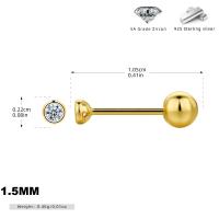 Gold Bezel-Set Zirconia Stud Earrings