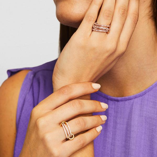 Rose-Gold Pavé Band Ring