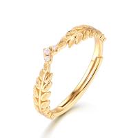 Gold-Plated Leaf Motif Band