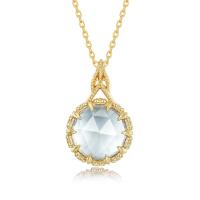 Gold Blue Crystal Statement Necklace