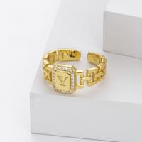 Gold Monogram Pavé Cuff Bracelet